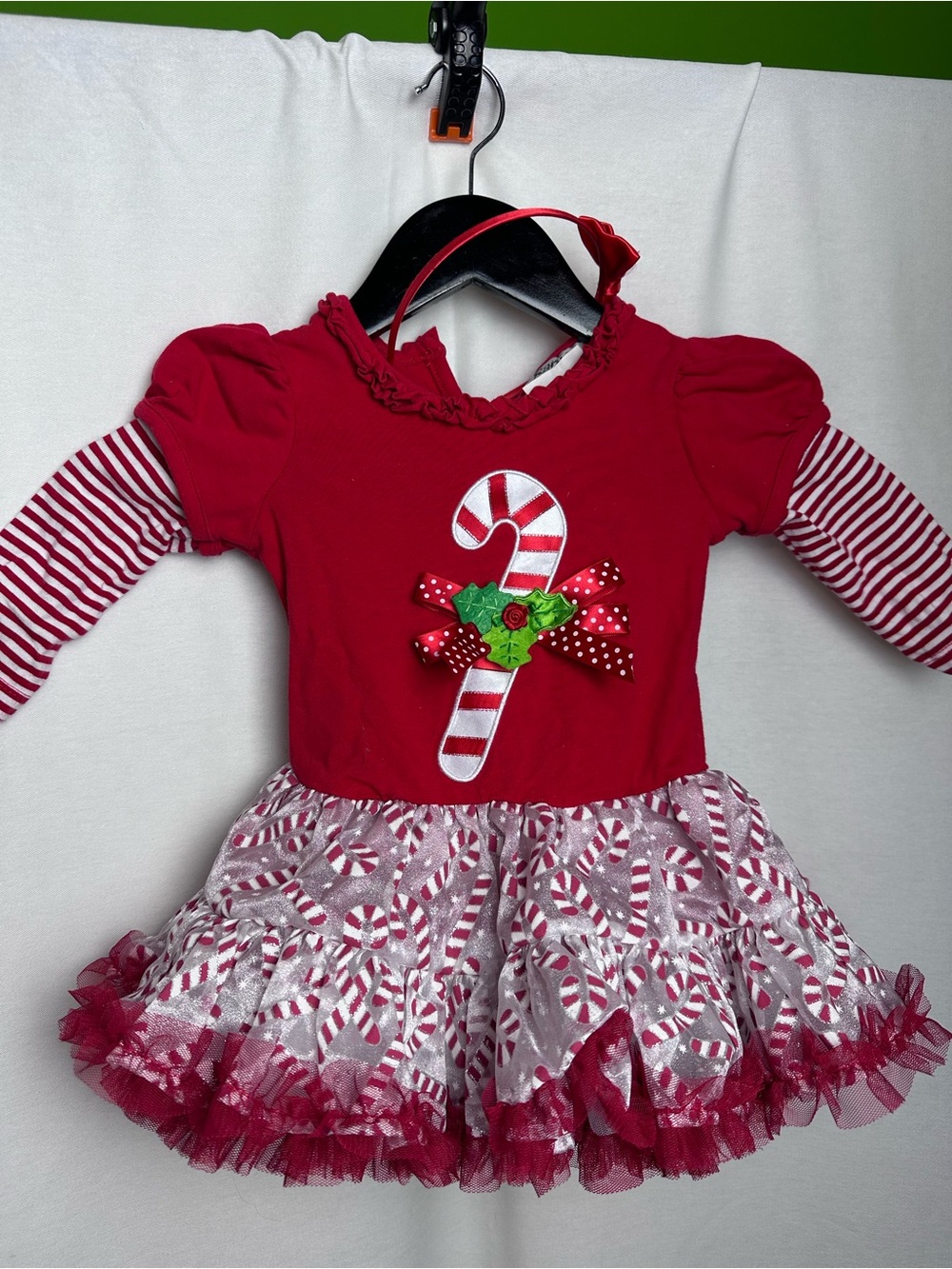 Red Candy Cane Tulle Dress for Girls - Festive Holiday Outfit